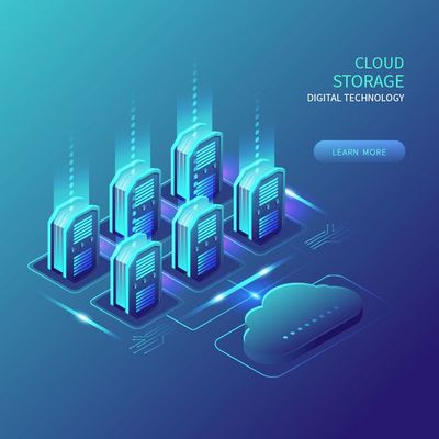 科技感2.5D扁平化立體ui等距插畫圖標(biāo)banner大數(shù)據(jù)智能ai矢量素材